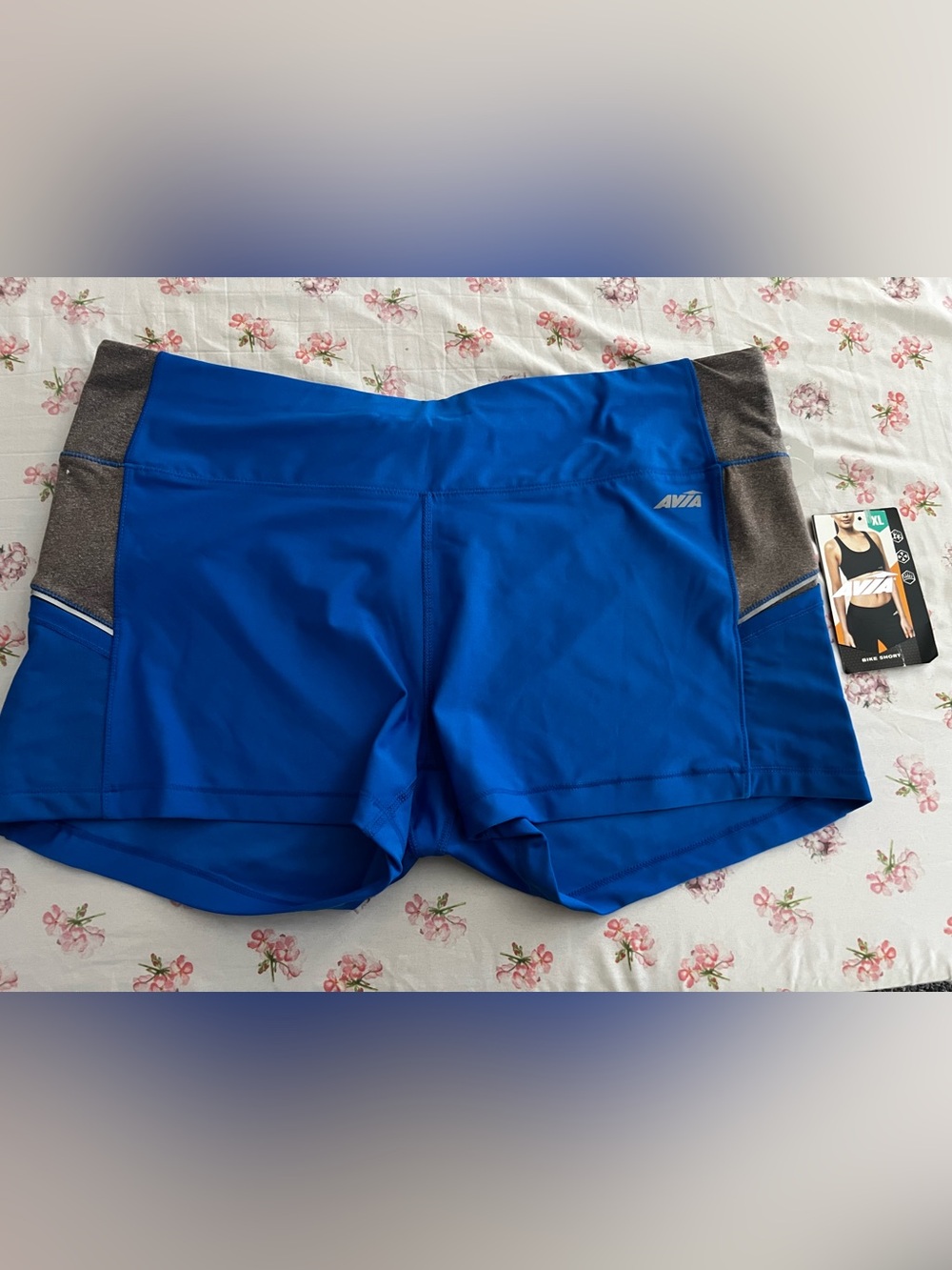 Avia Royal Blue Bike Shorts with Reflective Accents